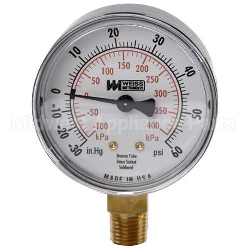 84208 Compatible Groen Compound Gauge 2-1/2, 30Vac-60Psi