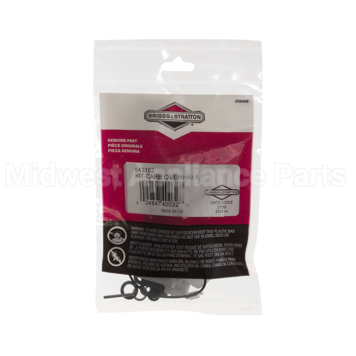 843103 Briggs & Stratton Kit-Carb Overhaul