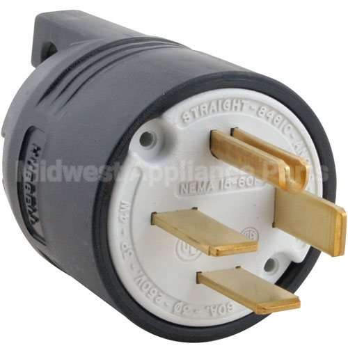 8461C Compatible Hubbell Plug, Straight, 4 Prong, 250V, 60A