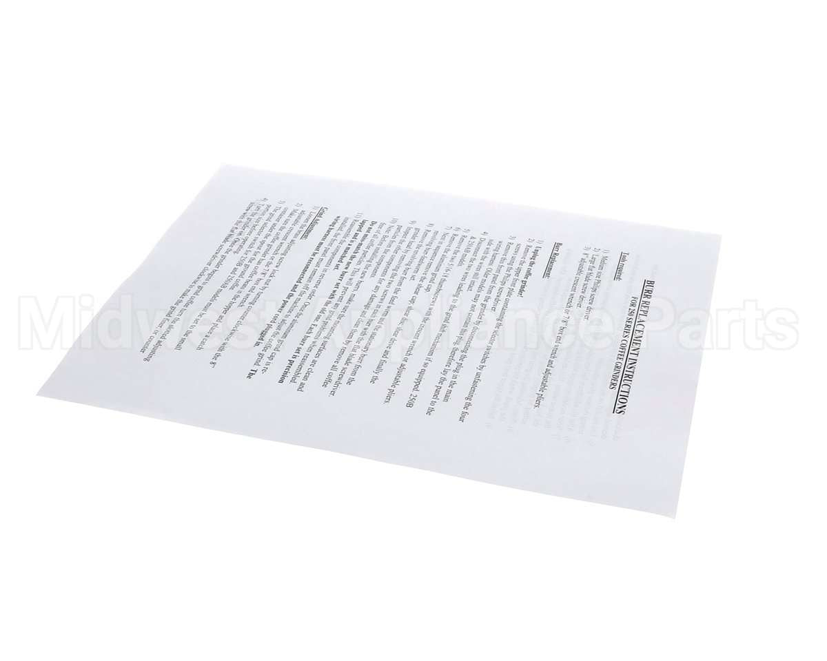 84913 Grindmaster Cecilware Instructions, Kit, Burr Replacement
