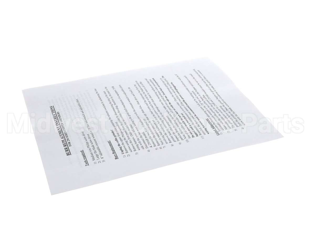 84913 Grindmaster Cecilware Instructions, Kit, Burr Replacement