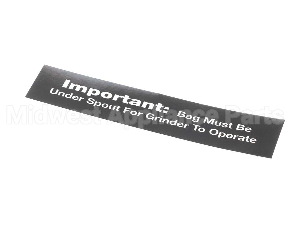 84967 Grindmaster Cecilware Decal, 800 Bag Under Spout
