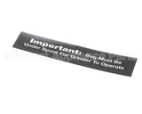 84967 Grindmaster Cecilware Decal, 800 Bag Under Spout