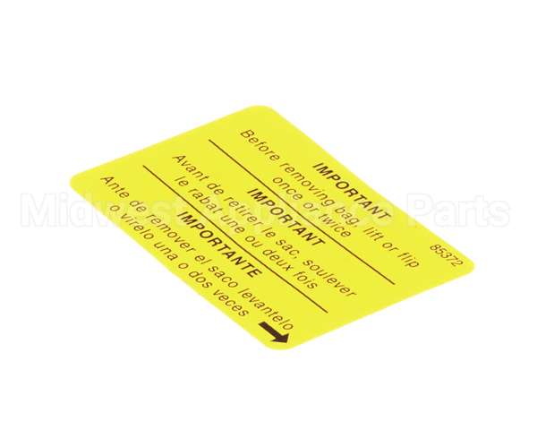 85372 Grindmaster Cecilware Decal, 875 Flip To Clean Out
