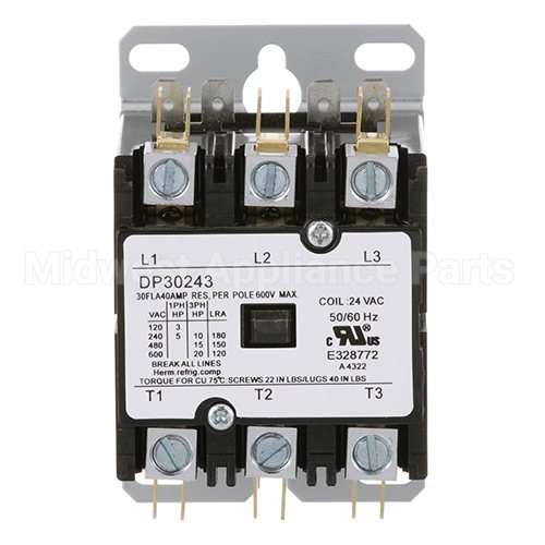 858102 Compatible Groen Contactor 3 Pole, 40 Amp 24V