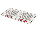 96618 Henny Penny Operation Hazard Label