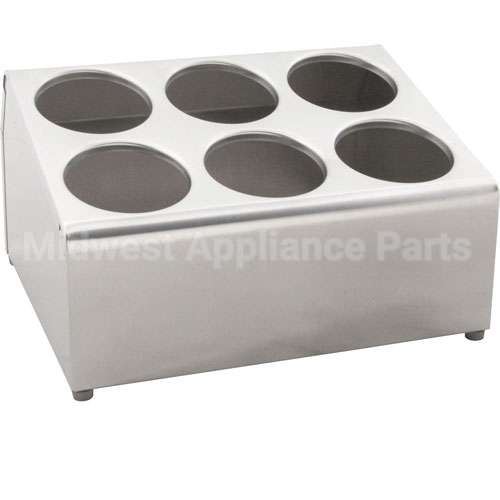 97241 Compatible Vollrath Holder, Flatware, 6 Cylinder, Ss