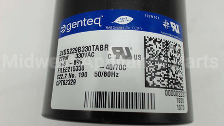 CPT2329 Trane 229 +/- 5Mfd 330V Rnd Capacitr