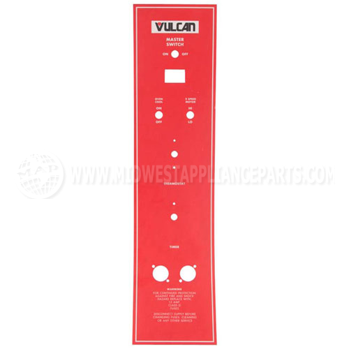 00-360881-00001 Compatible Vulcan Panel Overlay