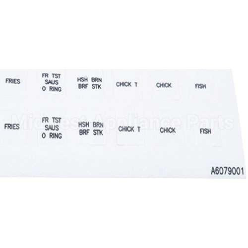 A6079001 Compatible Pitco Lbl, Decal Overly Cmptr B.k