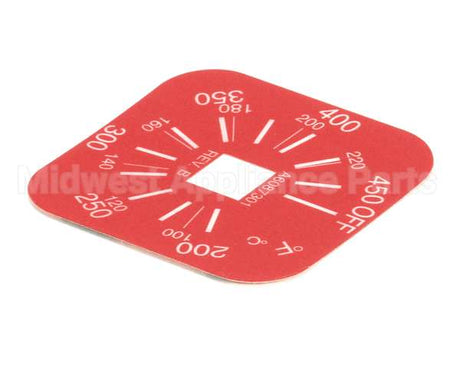 A6087301 Pitco Label,Thermostat 200-450F