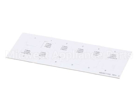 A6097102 Pitco Label,Ssh60W Right Hand Finish