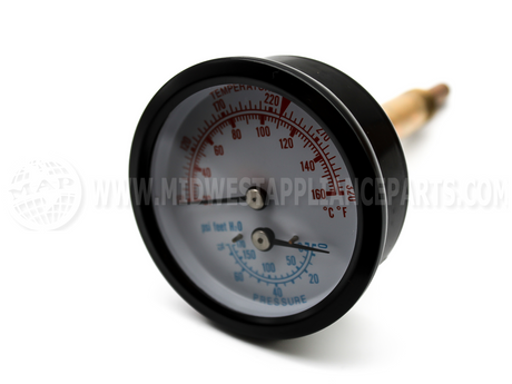 95-067 Velocity Boiler Works (Crown) Temp/Pres.gauge 3.5" (Res.)