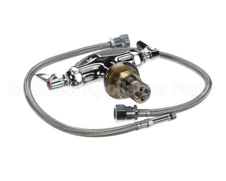 B-0200-LN T&S Brass Double Pantry Base Faucet, Swivel Outlet