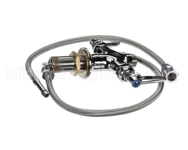 B-0200-LN T&S Brass Double Pantry Base Faucet, Swivel Outlet