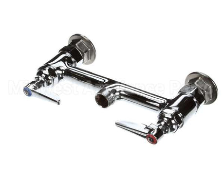 B-0220-LN T&S Brass Double Pantry Swivel Base Faucet, Deck M