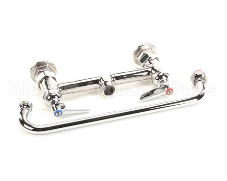 B-0221 T&S Brass Double Pantry Faucet, Deck Mount, 8 Cent