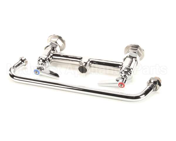 B-0221 T&S Brass Double Pantry Faucet, Deck Mount, 8 Cent