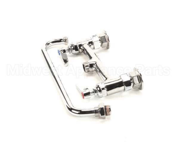 B-0221 T&S Brass Double Pantry Faucet, Deck Mount, 8 Cent