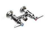 B-0225-LN T&S Brass Double Pantry Base Faucet, Swivel Outlet