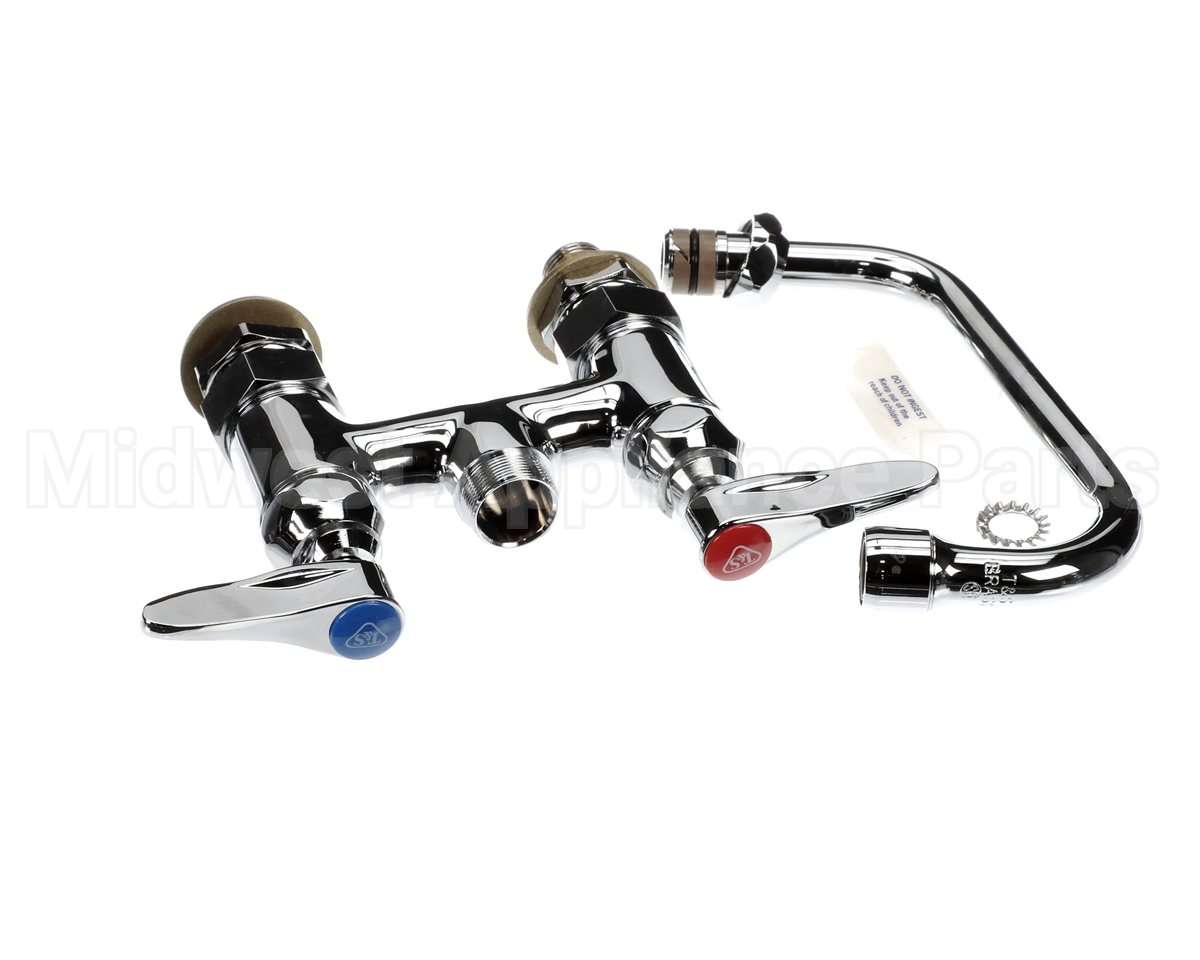 B-0228-CC T&S Brass Double Pantry Faucet, Deck Mount, 4 Cent