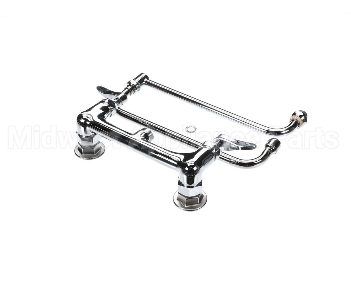 B-0230-24DJ-CR T&S Brass Faucet, 8 Wall Mount, Ceramas, 24 Double