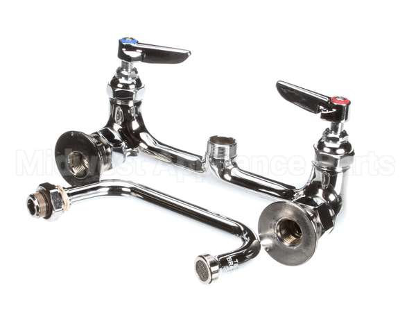B-0232 T&S Brass Double Pantry Faucet, Wall Mount, 8 Cent