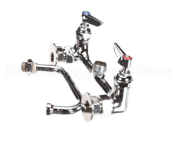 B-0232 T&S Brass Double Pantry Faucet, Wall Mount, 8 Cent