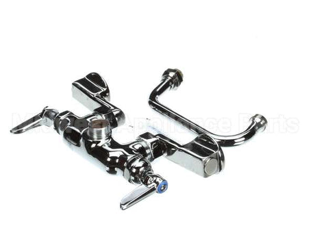 B-0237 T&S Brass Double Pantry Faucet Wall Mount Adjust