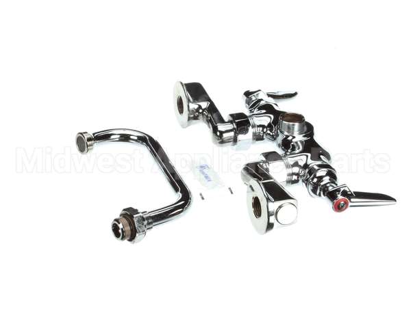 B-0237 T&S Brass Double Pantry Faucet Wall Mount Adjust