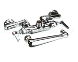 B-0243 T&S Brass Double Pantry Faucet Wall Mount Adjust