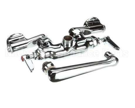 B-0243 T&S Brass Double Pantry Faucet Wall Mount Adjust