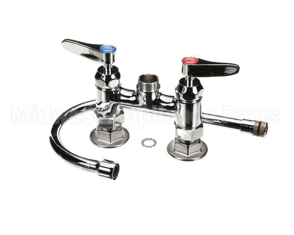 B-0325-CR T&S Brass 4 Cc Double Pantry Faucet Swivel Goose