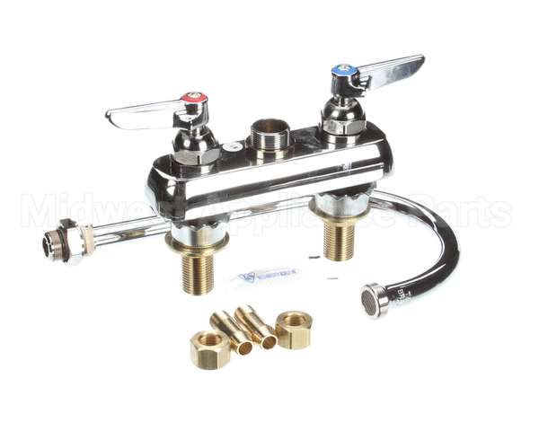 B-1141-XS T&S Brass Workboard Faucet, Deck Mount, 4 Centers,