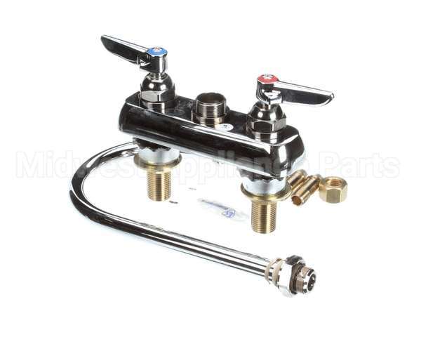 B-1141-XS T&S Brass Workboard Faucet, Deck Mount, 4 Centers,