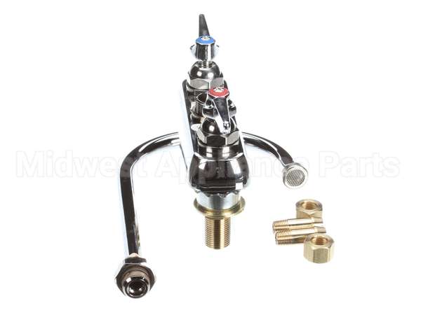 B-1141-XS T&S Brass Workboard Faucet, Deck Mount, 4 Centers,