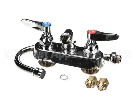 B-1146-02A T&S Brass Workboard Faucet, 4 Wall Mount, 017907-4