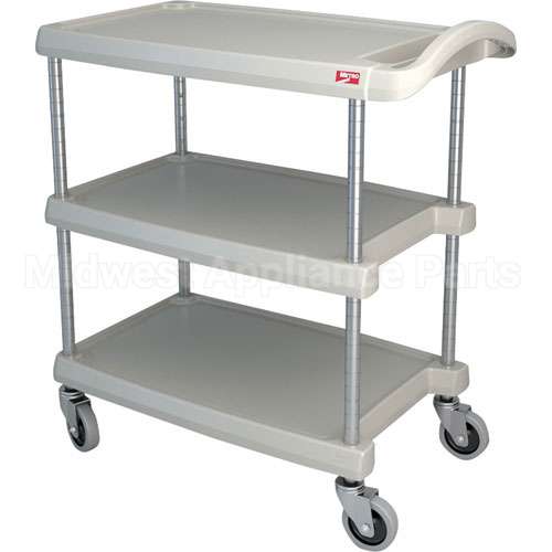 BC1627-34G-SR Compatible Intermetro Cart, Utility, 3 Shelf, Gray