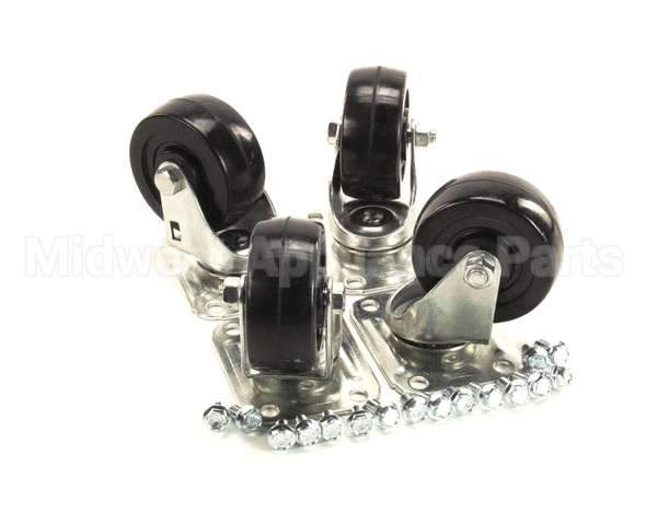 C-4X4 Glastender Caster, Swivel, Plate, 3-3/4"H, Set Of 4
