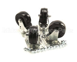 C-4X4 Glastender Caster, Swivel, Plate, 3-3/4"H, Set Of 4