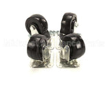 C-4X4 Glastender Caster, Swivel, Plate, 3-3/4"H, Set Of 4