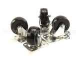 C-4X4 Glastender Caster, Swivel, Plate, 3-3/4"H, Set Of 4