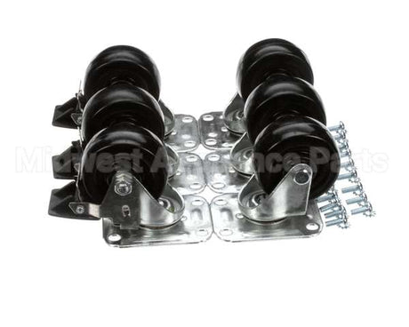 C-6X4 Glastender Caster, 3-3/4" H, Set Of Six