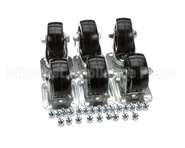 C-6X4 Glastender Caster, 3-3/4" H, Set Of Six