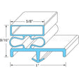 SOP1003 Compatible Southern Pride Door Gasket 23" X 60 1/2"