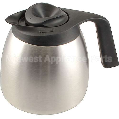 40163-0000 Compatible Bunn Carafe, Thermal W/ Black Lid Seamless