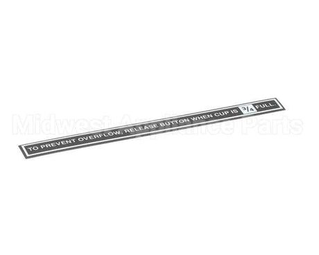 CA-1027 Wilbur Curtis Label, Prevent Overflow