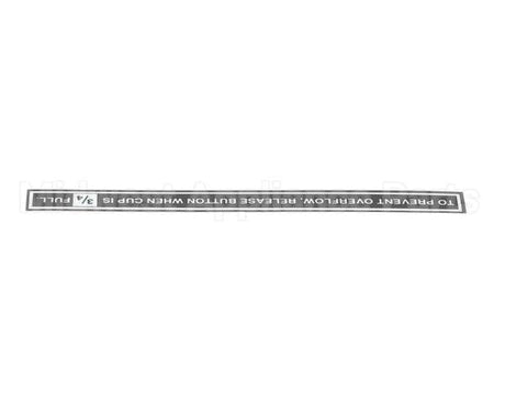 CA-1027 Wilbur Curtis Label, Prevent Overflow