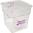 CAM4SFSCW441 Compatible Cambro 4 Qt Camsquare Container Allergen-Free Storage