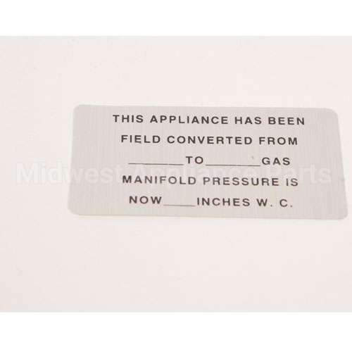 00-421727-00015 Compatible Vulcan Convrsion(Gas)Blank Labl